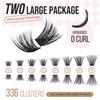 LASHVIEW Lash-Extension-Clusters 336pcs D Curl Lash Clusters Natural Look Cluster