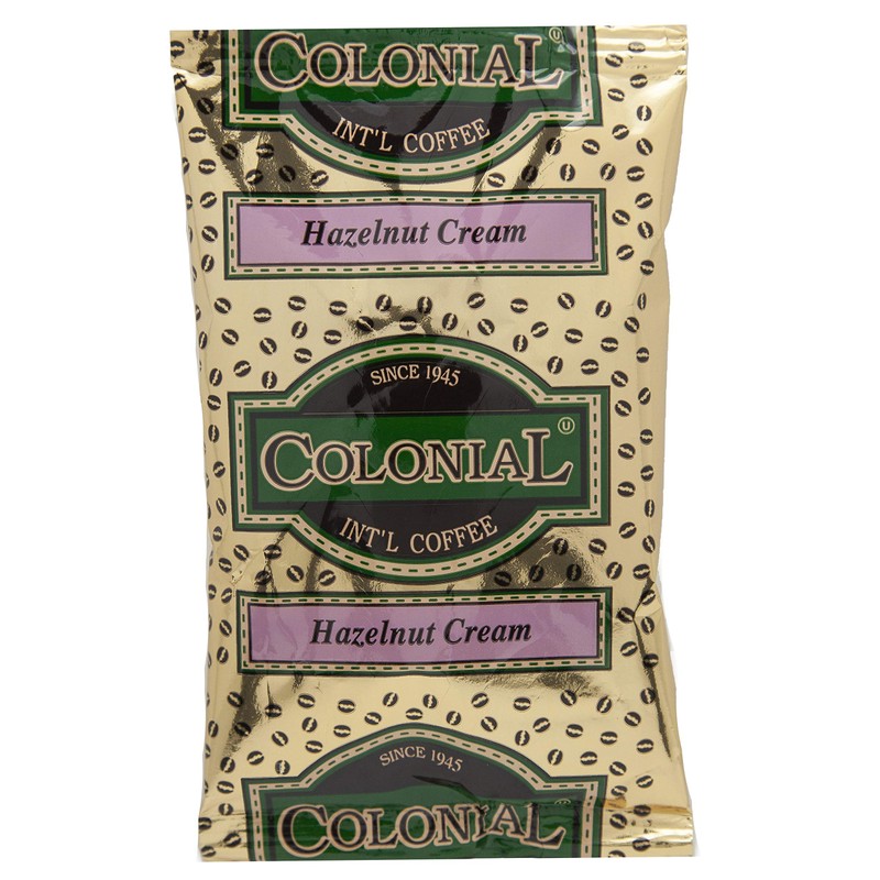 Colonial Coffee, Hazelnut Cream Flavored Ground Coffee, 2.5 OZ Fraction