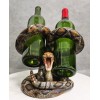 Rustic Western Coiled Diamondback Rattlesnake Snake Double Wine Bottles Holder