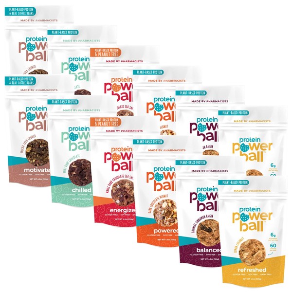 Custom 12 Pack! You choose! Protein Balls by Protein Power Ball | Protein Snacks | Gluten Free, Dairy Free, Soy Free Snack | Energy Bites (Custom Flavors, 12 Pack)