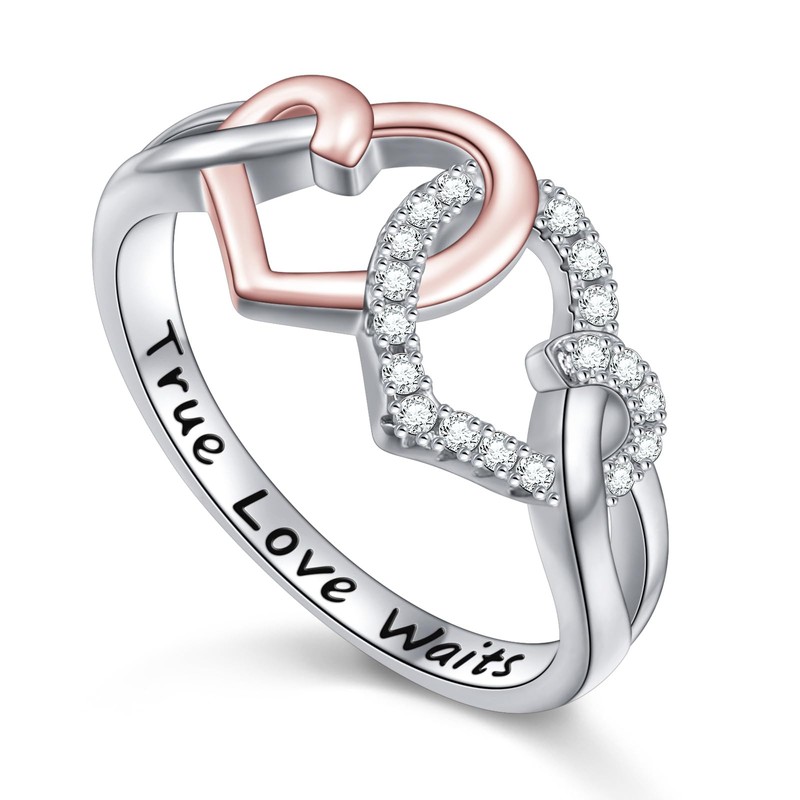 Alphm S925 Sterling Silver True Love Waits Heart Engagement Promise