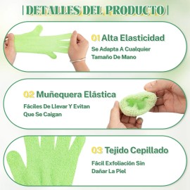 12pares Guantes Exfoliantes Ducha Baño Body Spa Fibra Unisex