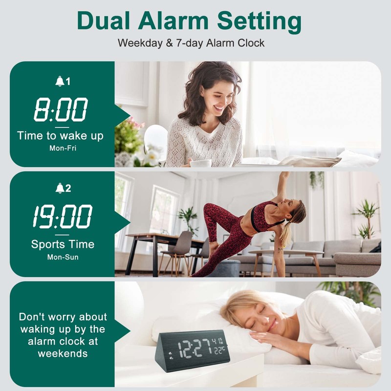 Digital Alarm Clocks for Bedrooms - Digital Clock Large Display,