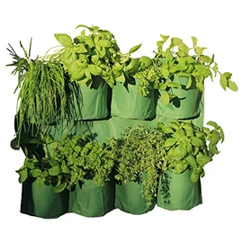 Haxnicks Herb Wall Garden Planter | Vertical Garden Planter For A Lliving Herb Wall Garden | Indoor Or Outdoor Use | Urban Garden Balcony Terrace | Green, W60cm x H48cm | Planter300101