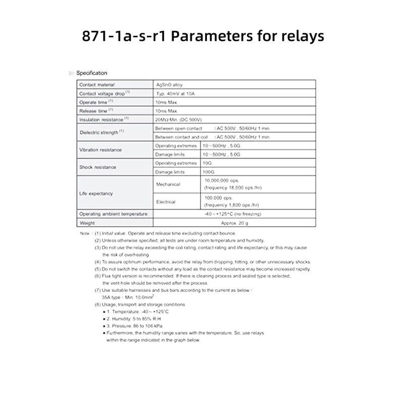 4pcs Relay 871-1C-S-R1 12VDC 5Pins 35/20A Power Relay, High-Performance Micro