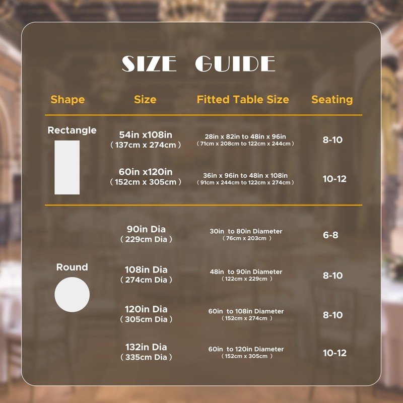sancua White Table Cloths Rectangle, 8 Pack Tablecoths for 6