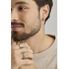 caï Men's Creole Earrings 925 Sterling Silver Vintage Oxidised Approx.