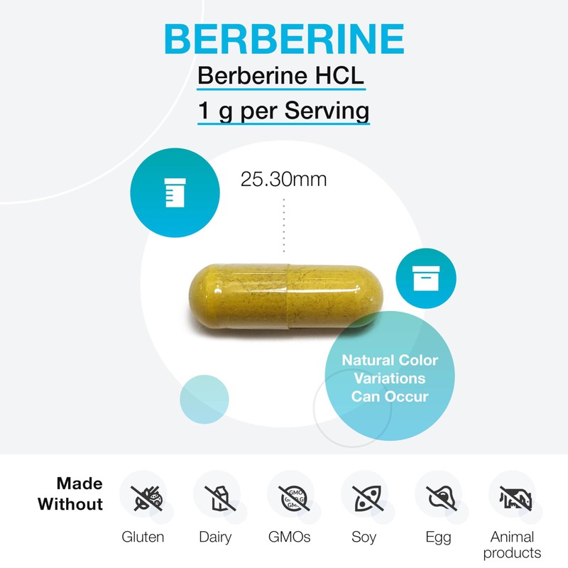 XYMOGEN Berberine HCL 1000mg – Herbal Berberine Supplement for Metabolic