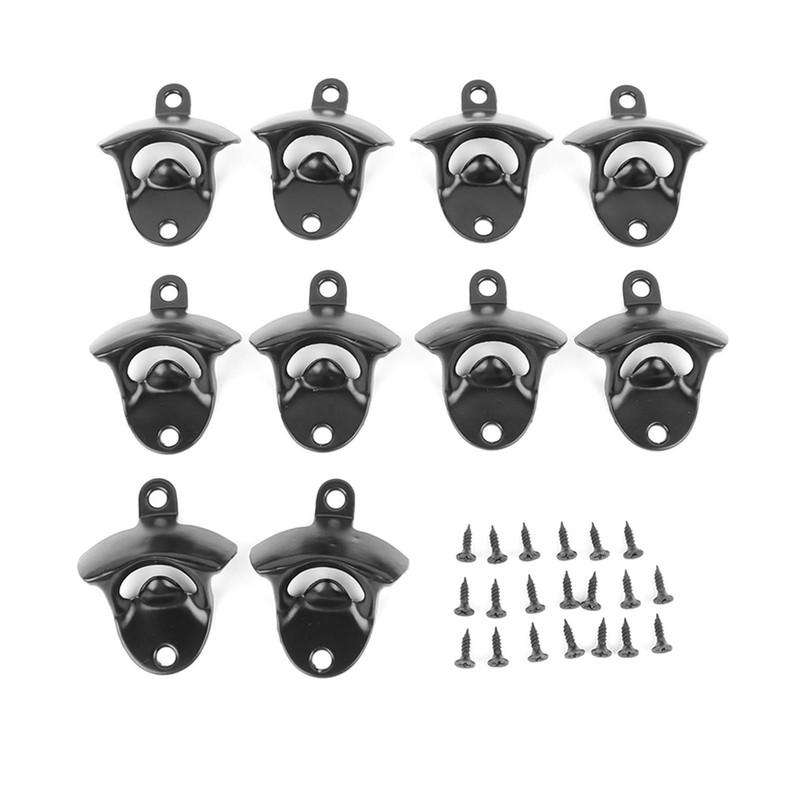 10Pcs Black Beer Bottle Opener Bar Beer Soda Bottle Cap