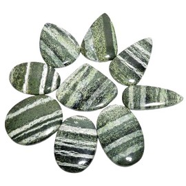 Natural Green Swiss Opal Loose Gemstone 5 Piece Cabochons Lot Jewelry Making Loose Gemstone, Stone Shape Oval & Pear, Stone Size 20-35 mm