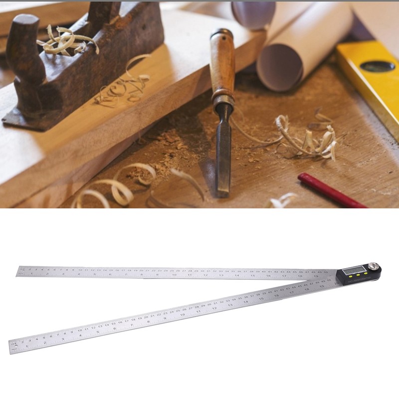0‑500mm Digital Angle Finder Ruler 0‑360° LCD Protractor Angle Gauge