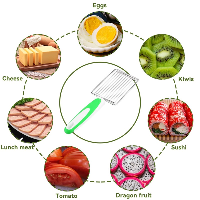 Luncheon Meat Slicers,10 Slices, Egg Cutter Slicers for Boiled Egg