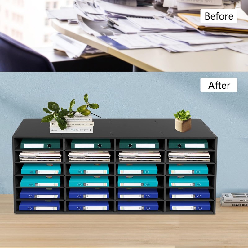 MhdunueSK Mailbox for Classroom 24 Slots, Mail Sorter, Paper Organizer