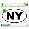 New York NY White State Oval Vinyl Car Bumper Window Sticker 3" x 2"