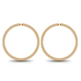 Small Gold Sterling Silver Huggie Hoop Earrings for Women Cartilage Nose Helix Tragus (Rose Gold, 5mm 24 gauge / 1 pair)