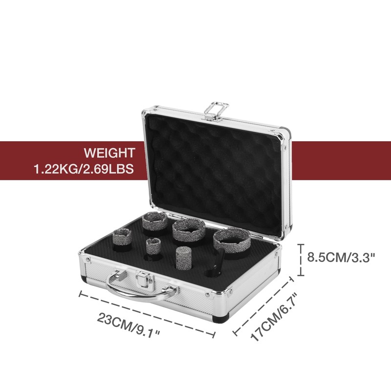 LFGUD Diamond Hole Saw Kit, 7-Piece Diamond Core Drill Bits