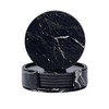 Coasters for Drinks 6 Piece with Holder Marble Texture Round