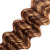 3LX 1BP430 Deep Wave Human Hair Extensions 14 16 18