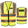 AYKRM 4XL 5XL Yellow Observer safety Vest Big and tall