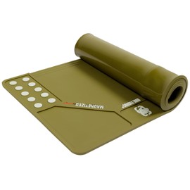 OneTigris Gun Cleaning Mat Rifle Pistol Gun Mat with Magnetic Dots, Non-Slip Oil Resistant Brown (36.0" x10.4")