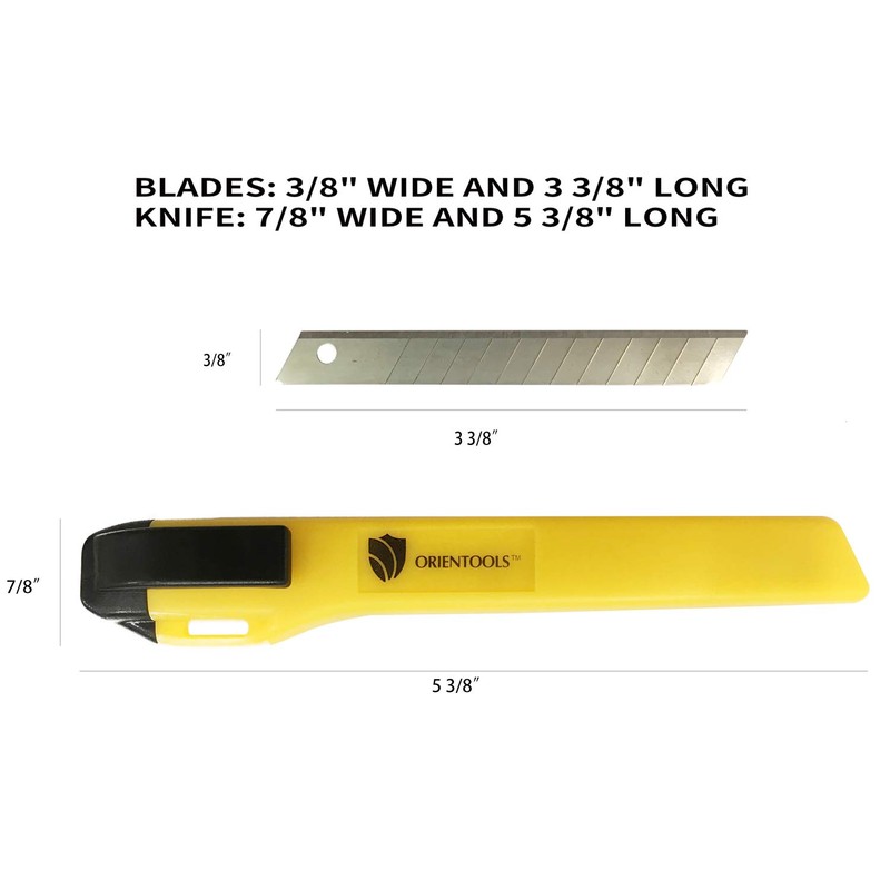 ORIENTOOLS Utility Knife Box Cutter Razor Auto-Lock 4-Pack Set, Retractable