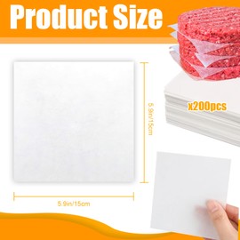 Hamburger Patty Paper, 200 Pcs Burger Patty Paper, Parchment Patty Paper for Patty Separating, BBQ, Bread Liner, wrap Food (White, 5.9 x 5.9Inch)