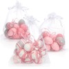 com-four® Easter Eggs in Bright Colours and Designs with Ribbon