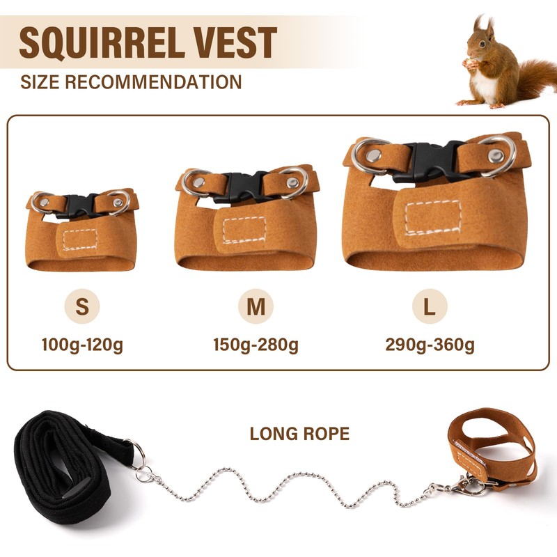 Swirge 3Pcs Rat Harness and Leash, Small Animal Training Walking