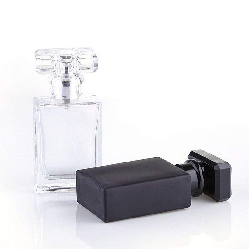 2 Pack - 30ML Flint Glass Refillable Perfume Bottle, Square