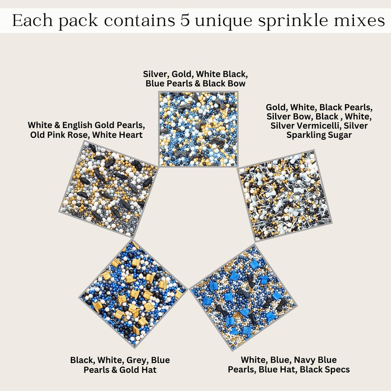 Confect Fathers Day Sprinkles | Black, Blue & White Sprinkles