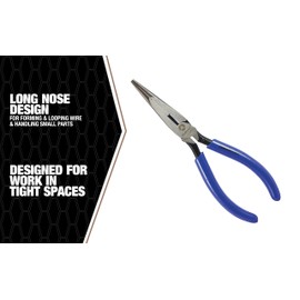 Southwire LNP7D Long-Nose Pliers with Side Cutter and Dipped Handles; 7-Inch