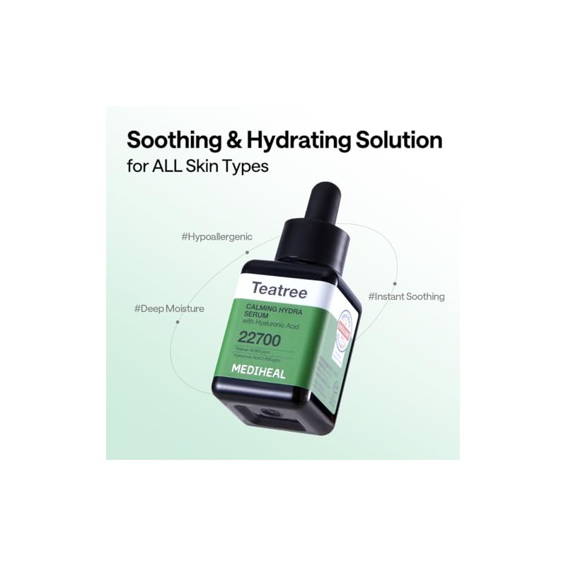 MEDIHEAL Teatree Calming Serum - Soothing & Moisturizing Care. Hyaluronic