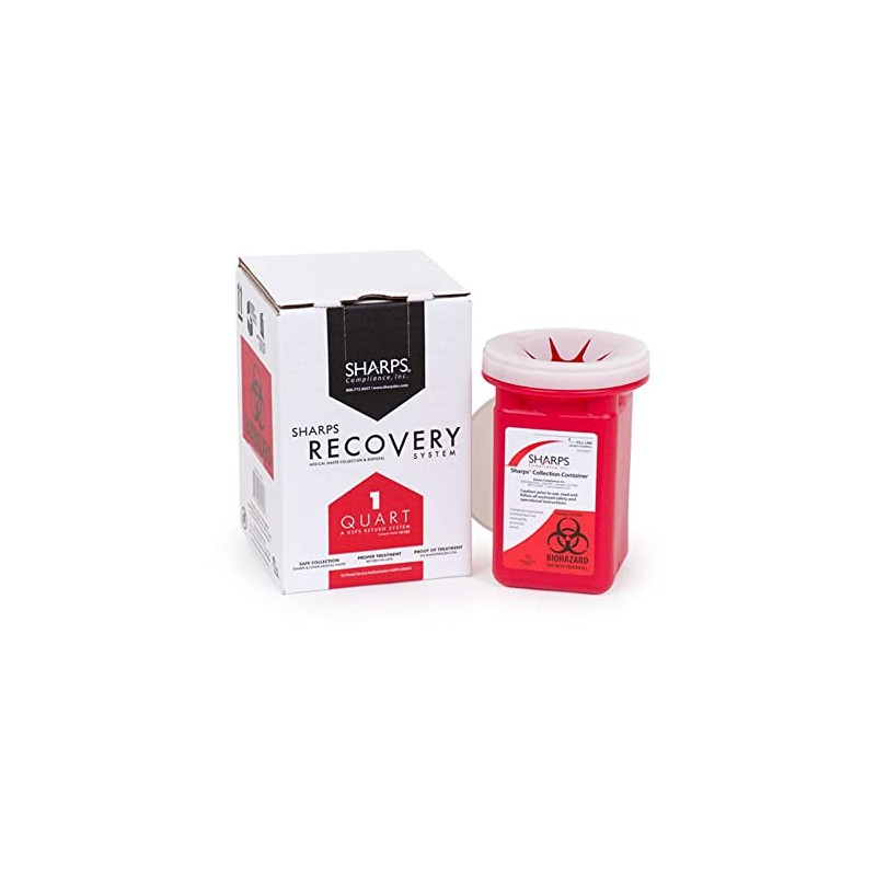 Sharps Recovery System Mailback Sharps Container 0.25 gal. Vertical Entry