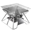 CAMPINGMOON Portable Camping Fire Pit Stainless Steel Foldable Collapsible BBQ