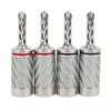 4pcs BFA Banana Plug Brass White Carbon Fiber Shell Speaker