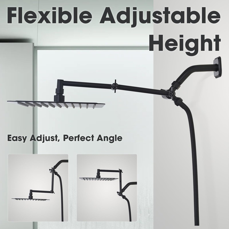 TRUSTMI 10 Inch Adjustable Shower Head with Handheld Spray Combo,