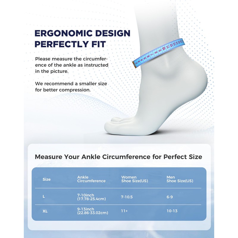 Ankle Ice Pack Wrap with Dual-Freezestorm Cooling Gel for Sprained,