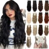 Extensiones De Cabello De Pelo Ondulado Cortinas Clip 6 Pzs