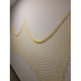 Zugar Land Colorful Cotton Yellow Fish Net (6 Ft x 15 Ft) Nautical Pirate Hawaiian Luau Fisherman Fishman Mermaid Decoratinve Fishing Netting. Hang Your Pictures. Wall Decor (Yellow)