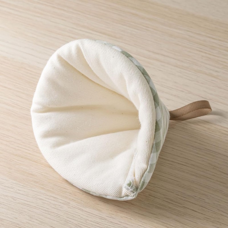 &NE NHK-225-NCGR Triangular Pot Holder, Natural Check Green, Pot Mittens,