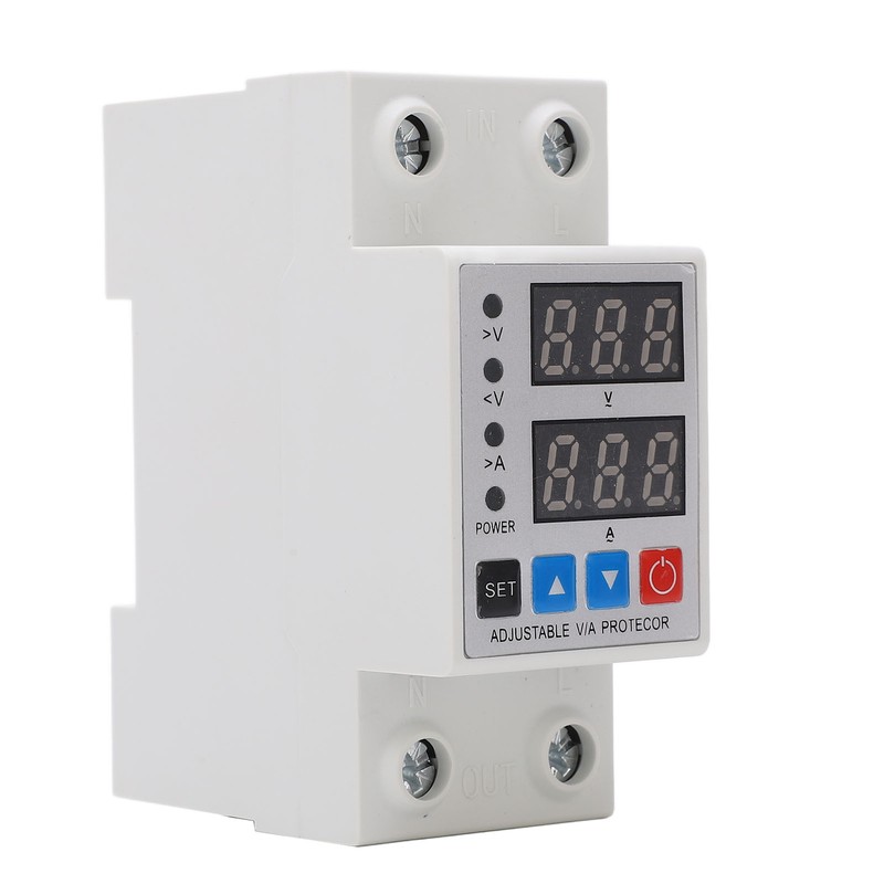 Over Under Voltage Protective Device DIN Rail Adjustable Dual Display
