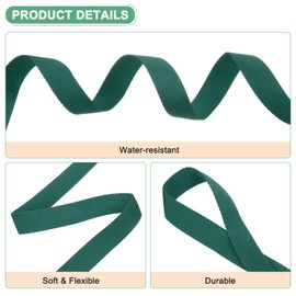 M METERXITY Polypropylene Webbing, 25 Yards 1 Inch Durable Poly Strapping Poly Webbing Strapping for Indoor/Outdoor DIY Gear Repair/DIY Crafting/Furniture/ [Dark Green]