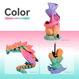 Conjure PETG Rainbow 3D Printer Filament, Candy Rainbow Green Pink Yellow Purple Orange 1.75mm Christmas 3D Printing Filament 1KG/2.2lb