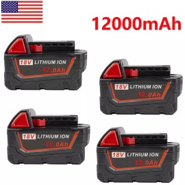 For Milwaukee M18 12AH 18V Extended Capacity Battery Li-Ion XC M18B5 48-59-1848 - 1PCS 12.0 Ah Battery