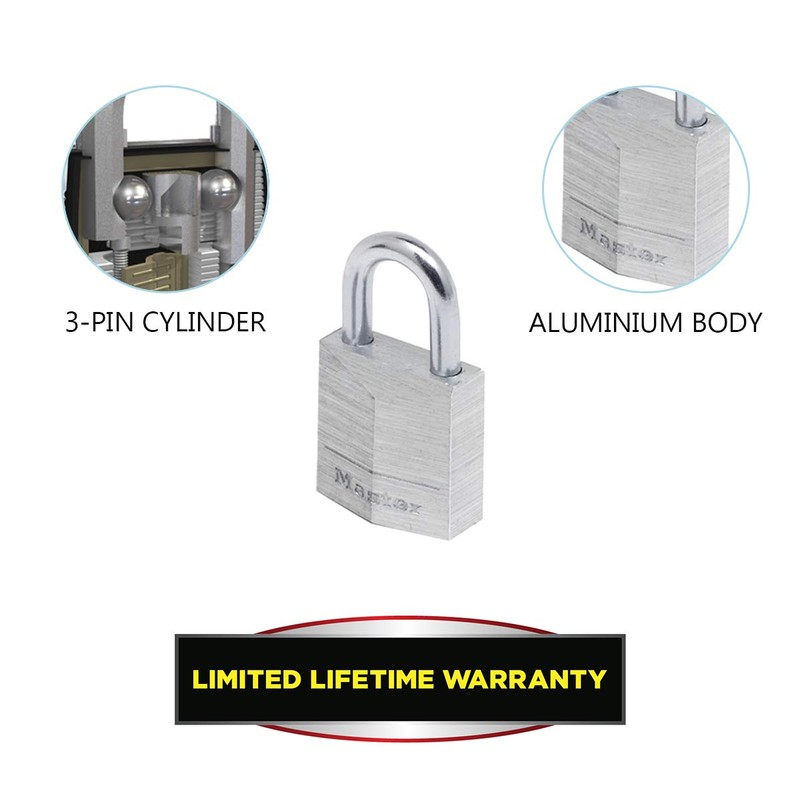 Master Lock Aluminium 20mm Padlock 3-Pin - Keyed Alike x