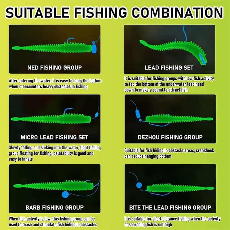 SURALIN Fishing Lure, Rubber Fish, Black Loach Professional Bait, Pike