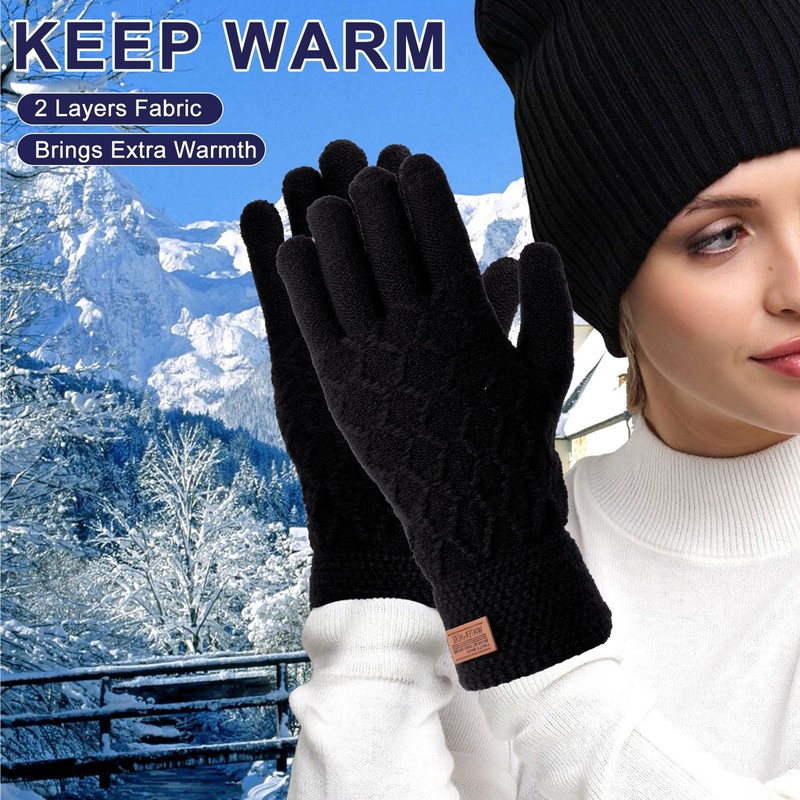 Mayoii Winter Gloves for Men and Women,Thermal Knit Touchscreen Gloves
