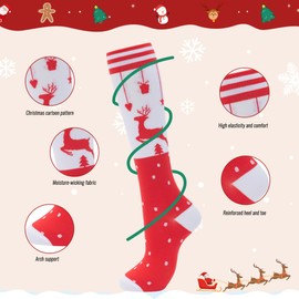 fenglaoda Compression Socks Women Men 6 Pairs, Knee High Best Support Circulation Socks for Running, Travel, Flight, Nurse