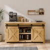 BONIKLUBA 4FT Super Mini Cabinet Small Sliding Double Barn Door