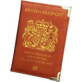 HITHIKA British Passport Holder | UK Passport Wallet | Non EU | PU Leather (Light Brown)